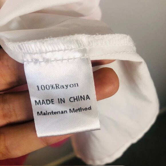 Seyurigaoka Women Summer Ruffled Sleeve Dress, Contrast Color/Solid Colo… - Picture 6 of 8